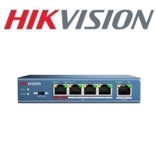 SWITCH POE HIKVISION - 4 PTO.  POE - 1 PTO. UPLINK | DS-3E0105P-E/M