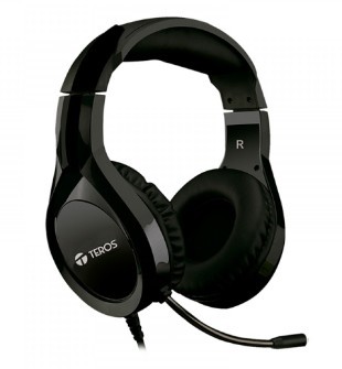 AURICULARES TEROS TE-8070N-1, MICRÓFONO, CONECTOR USB, NEGRO.