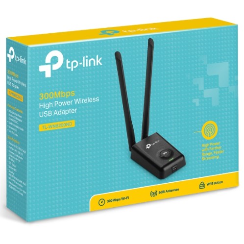 ADAPTADOR  USB INALAMBRICO TP-LINK TL-WN8200ND - 2 ANTENAS 5DBI 1000MW - 300MBPS 