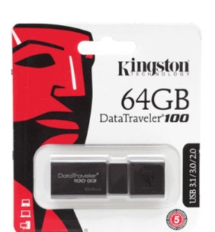 MEMORIA USB KINGSTON DT100G3 DE 64GB NEGRO