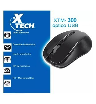 MOUSE XTECH  XTM-300, XTM-310BK, INALÁMBRICO, 1200DPI, NEGRO