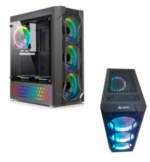 CASE GAMER TEROS TE-1143N, MID TOWER, ATX, 450W, NEGRO