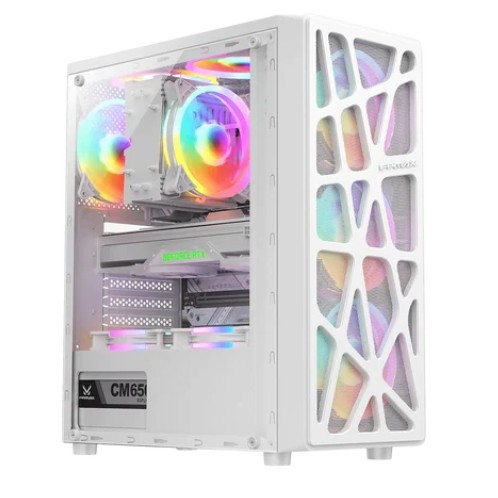 CASE ATX GAMER FPMAX CORTEX BLANCO 4XRAINBOW, USB TIPO C, USB 3.0, HD