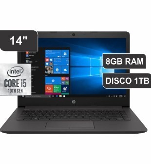 NOTEBOOK HP 240 14" WLED HD, INTEL CORE I5-1035G1 1.00 / 3.60 GHZ, 8GB DDR4, 1TB SATA