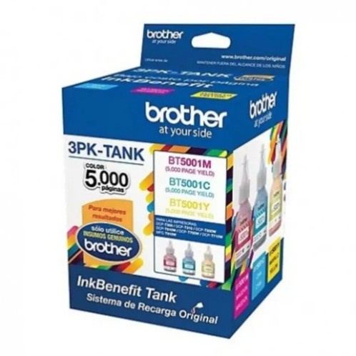 BOTELLA DE TINTA BROTHER  5001  YELLOW, CYAN, MAGENTA | 5001C, 5001Y, 5001M  | BT5001