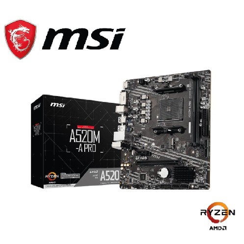 PLACA MSI A520M-A PRO, CHIPSET AMD A520, SOCKET AMD AM4