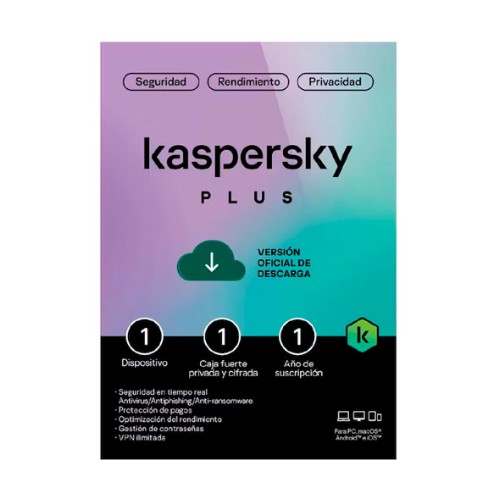 ANTIVIRUS KASPERSKY 1 LICENCIA BLISTER | PLUS | 12 MESES