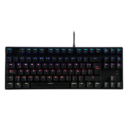 TECLADO GAMER TEROS TE-4153, MECÁNICO, MULTIMEDIA, ILUMINACIÓN RGB, TKL, USB