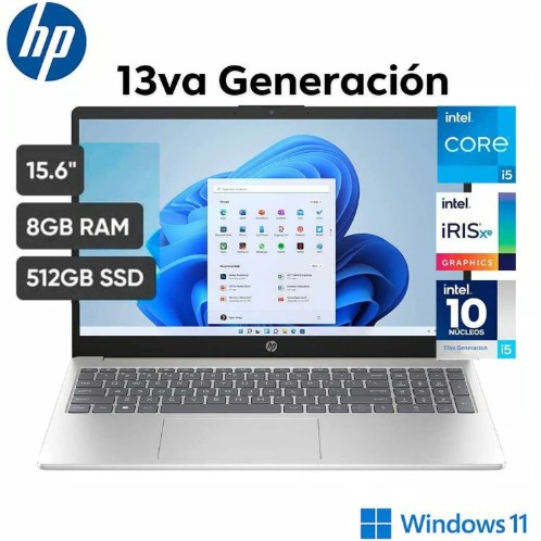 LAPTOP HP 15-FD0007LA CORE I5-1335U, 156” FHD,  8GB RAM, 512GB SSD | W11 HOME 