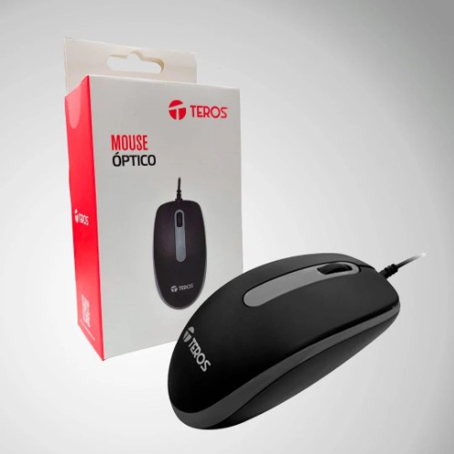 MOUSE OPTICO TEROS TE-1220S, 1000 DPI, USB, 3 BOTONES