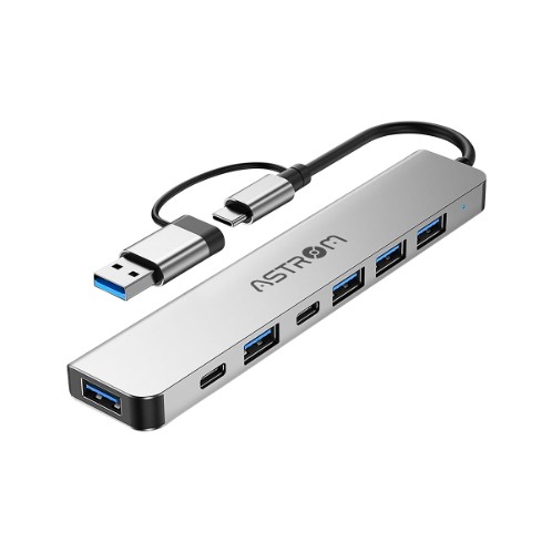 ADAPTADOR  USB 7 1N 1 ASTROM , 1TIPO  C, 2 USB 3.0, 4 USB 2.0,   | AST MH2371