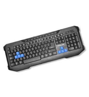 TECLADO GAMER HALION KM-7004 USB TECLAS AZULES 